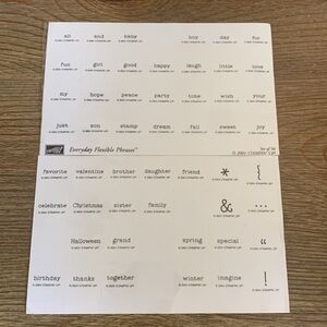 Stampin’ Up! Rubber Stamp Set Everyday Flexible Phrases Set of 56